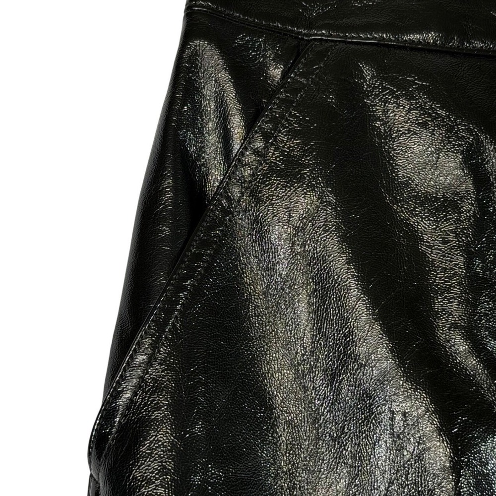 Theory Round A Mini Patent Black Skirt SZ 6 | $345 Retail - Picture 3 of 9
